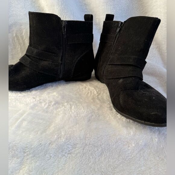 Rampage Black Ankle Boots with Buckle Details - Picture 2 of 4